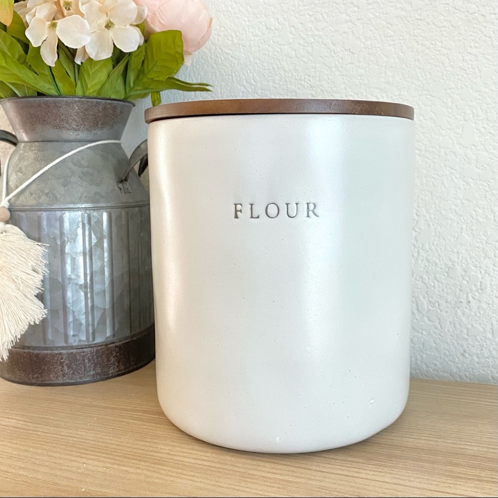 Hearth & Hand Magnolia Flour canister w/wood lid